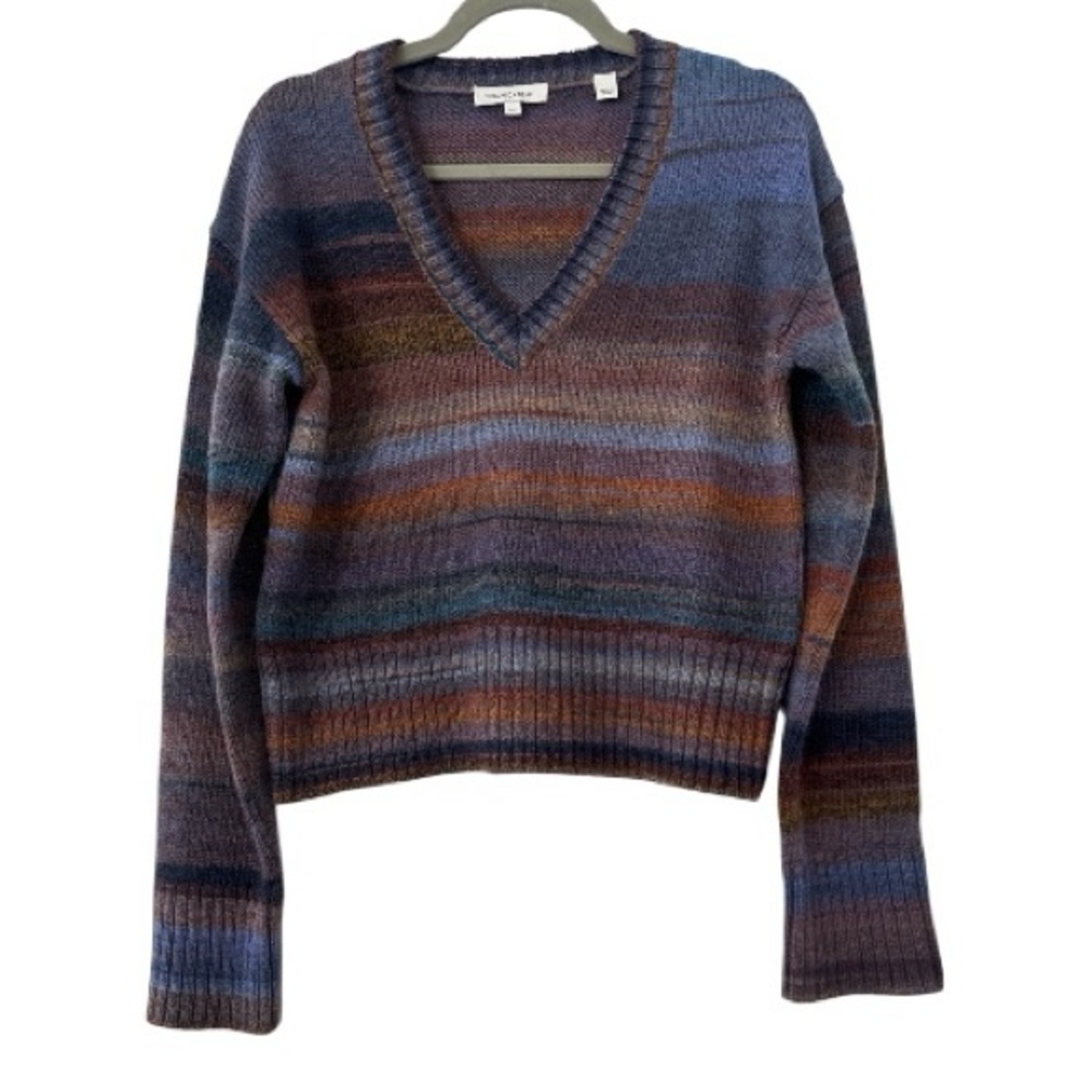 Veronica Beard Diora Stripe Wool Blend Sweater in Ocean Multi Size Small - Picture 2 of 9